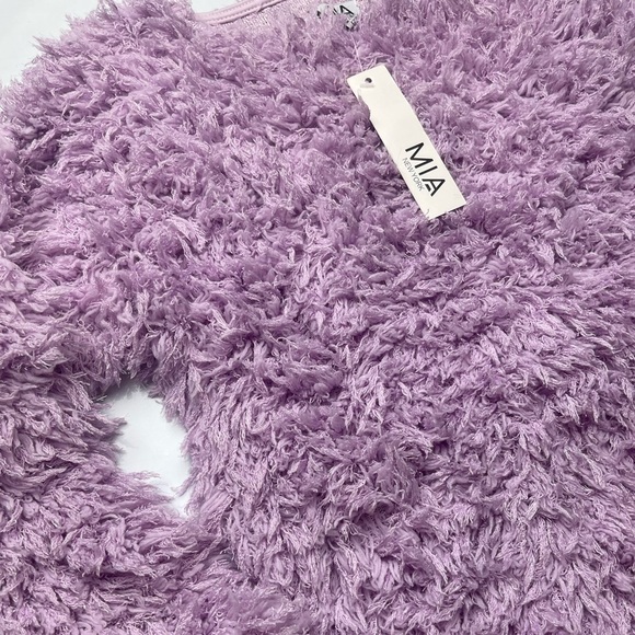 NWT MIA Fuzzy Purple Sweater size M 8/10 - Picture 4 of 5